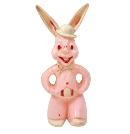 VTG Pink Plastic Bunny Candy Holder
