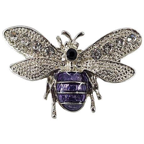 Vintage Enamel & Rhinestone Insect Brooch