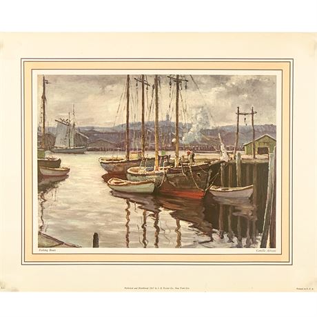 Print of the Painting "Fishing Boats" by Camille Adriani