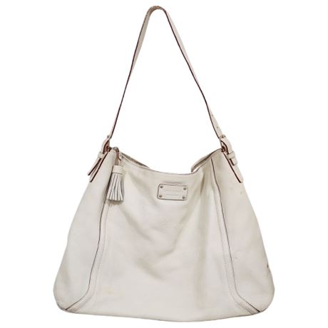 Kate Spade Off-White Pebble Leather Slouchy Shoulder Bag