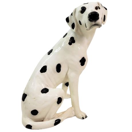 Vintage Signed 1982 Large Plaster Dalmatian Statue