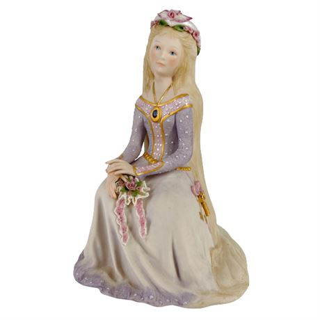 Cybis Porcelain Rapunzel Figurine Lilac w/ Gold Key