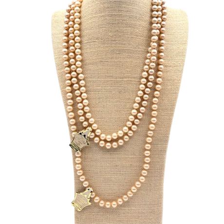 Vintage Tiara 2 Strands of Pearls