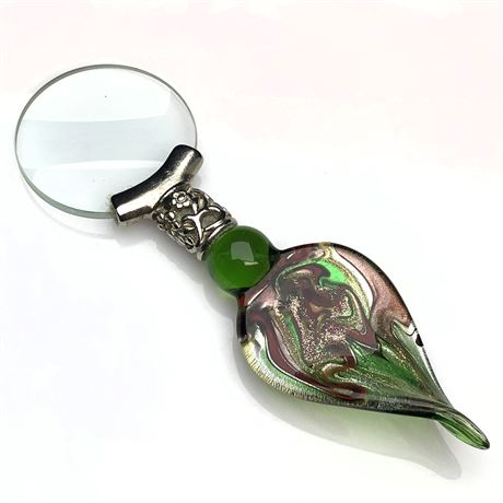 Vintage Blown Glass Lupe Magnifying Glass