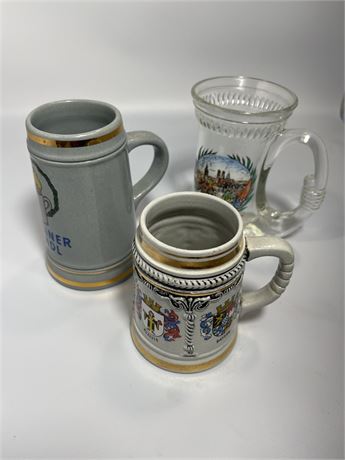 Three piece vintage Stein German Stein lot