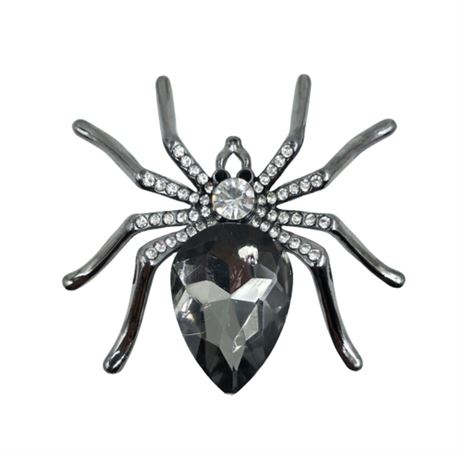 Halloween Spider Pendant, Silvertone Metal