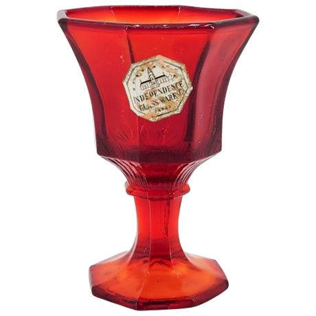 Vintage Independence Glassware Amberina Cordial Glass, UV Reactive