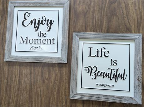 Lot Decorative Metal Wood Framed Inspirational Quotes