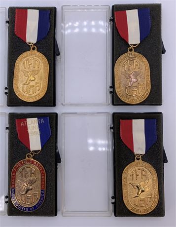 4 1980s Track & Field Association Award Badges