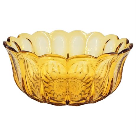 Vintage ANCHOR HOCKING Fairfield Amber Glass Serving Bowl