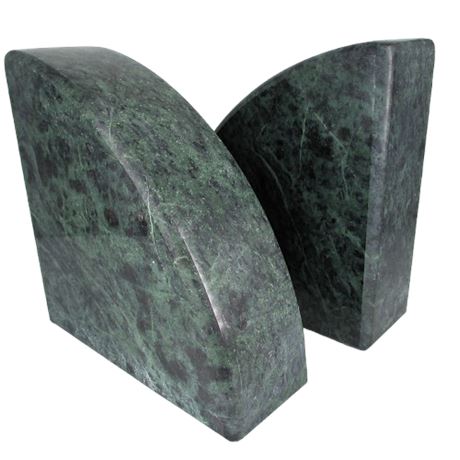 Pair of Dark Green Marble Bookends