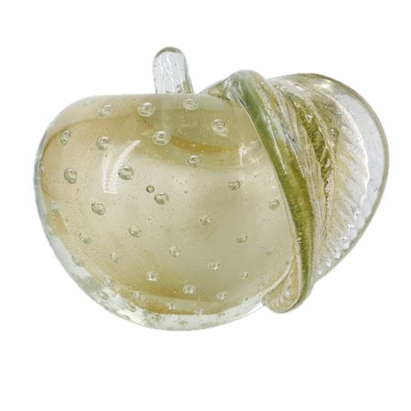 Vintage Murano Art Glass Golden Apple Paperweight