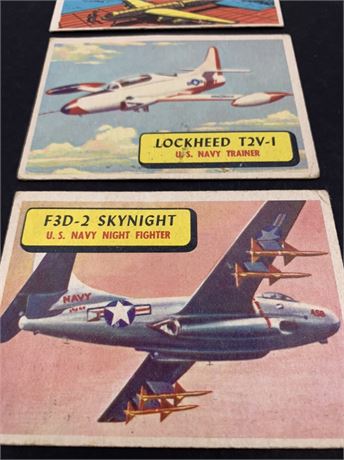 3 Vintage 1950s T. C. G. Airplane Trade Card Lot