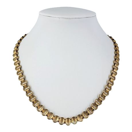 Signed Coro Gold Tone Link Necklace