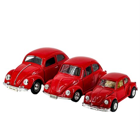 Lot of Three Diecast Volkswagen Beetle Toy Cars