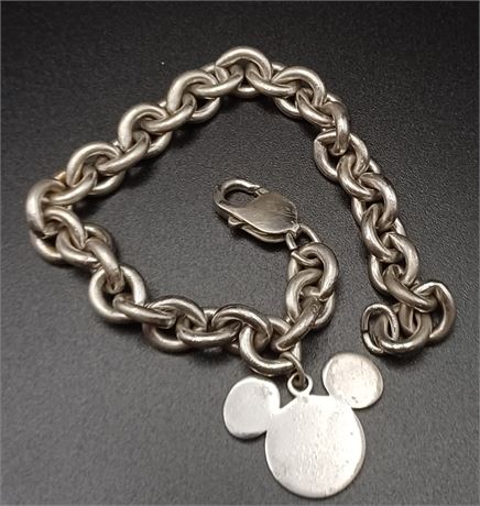 Sterling Disney Mickey charm bracelet 8 in 38.45 G