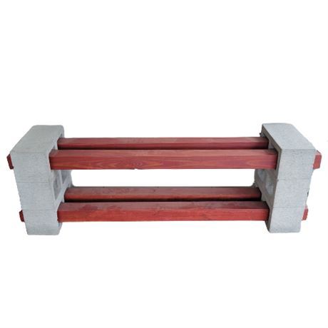 Solid Wood / Cinder Block Bench