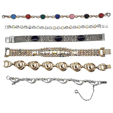 Six Miscellaneous Vtg Bracelets