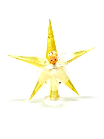 Vtg Jewelbrite Christmas Star w/Angel Tree Topper