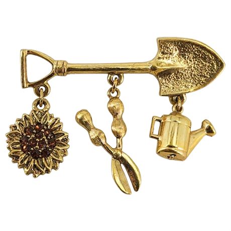 Vintage 1928 JEWLERY Gardening Themed Brooch