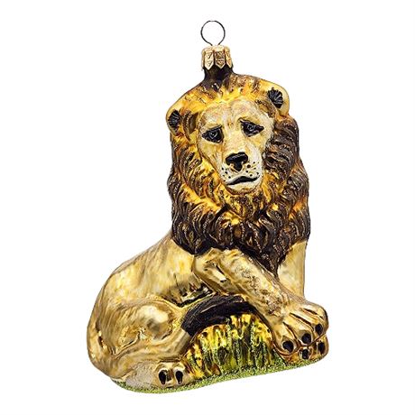 Slavic Treasures Poland Fine Blown Glass Lion Ornament