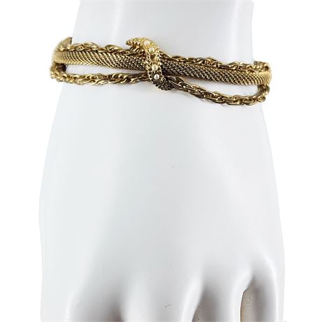 Signed Vintage GOLDETTE Mesh & Chain Bracelet