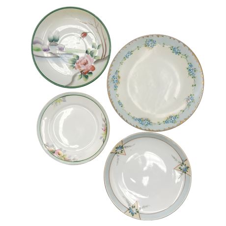 Lot of Four Mismatched Vintage Ceramic Desert Plates