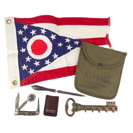 Vintage Collectible Lot with Ohio Flag