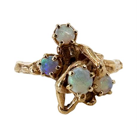 10K Gold with Opals Cocktail Ring