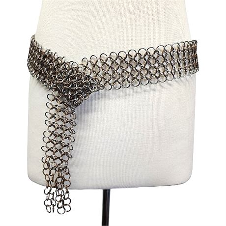Wide Vintage Handcrafted Two Tone Chainmail Belt