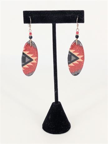 Handmade American Indian Pattern Pierced Earrings