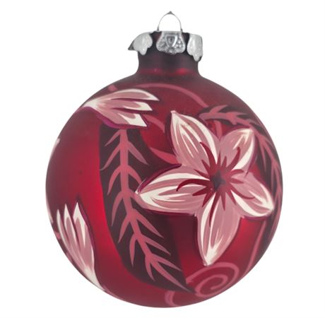 3" Painted Floral Glass Ornament