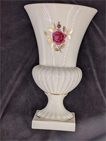 Lenox USA Roselyn Ardmore Rose Vase 9.25"T