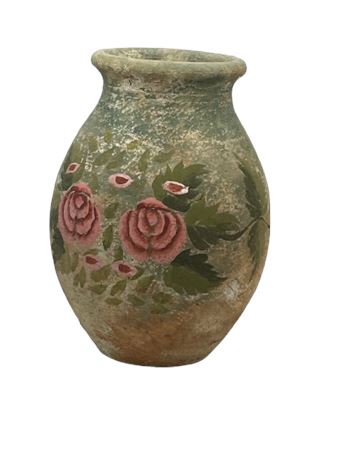 Painted stone pottery vase