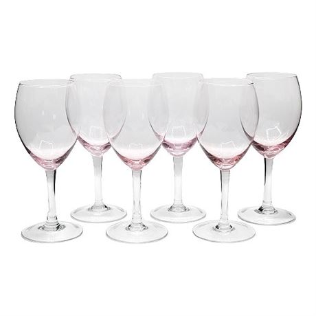 Hand Blown Pale Pink Wine Glasses, Set of 6 (2 of 3)