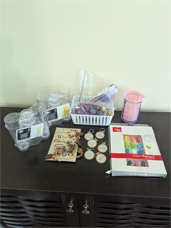 Lot Wine charms, cordial glasses, etc.