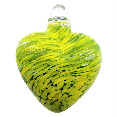 Hand Blown Art Glass Heart Ornament