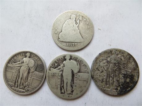 4 Seated & Standing Liberty Quarters
