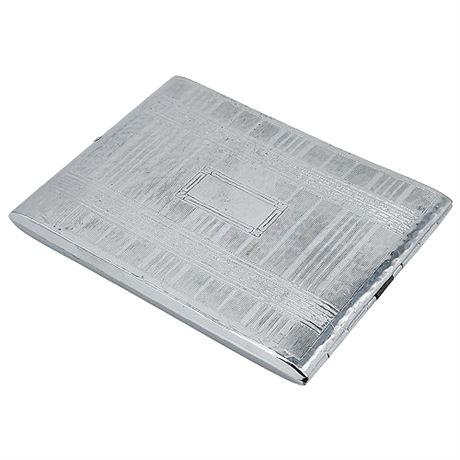 Vtg EVANS Silver Tone Cigarette Case