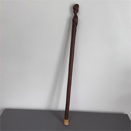 Hand-carved African Motif Walking Stick