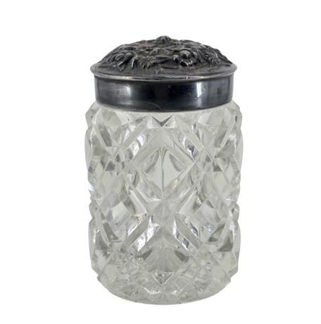 Cut Crystal, Powdered Sugar Shaker, Pewter Lid
