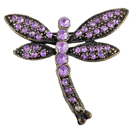 Modern Rhinestone Dragonfly Brooch