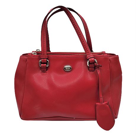 Coach Christie Carryall Bag Red Crossgrain Leather