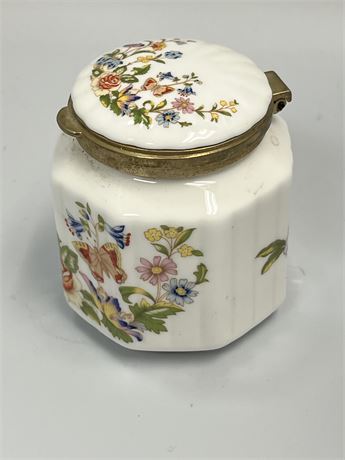 AYNSLEY hinged flowered jar