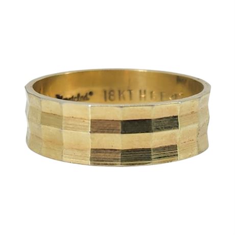 Vintage UNCAS Karatclad 18K Heavy Gold Electroplate Band Ring, Sz 8