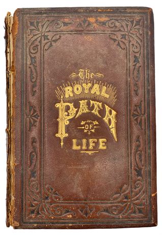 c1860s The Royal Path of Life Leather Bound Antique Book