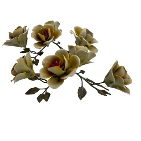 Vintage Capodimonte Porcelain Flowers on Metal Branches