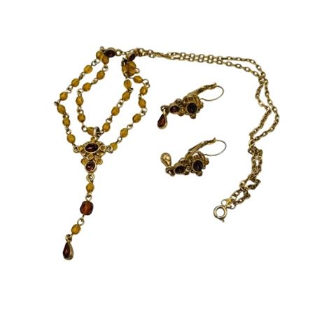 Franziano Necklace & Matching Piered Earrings