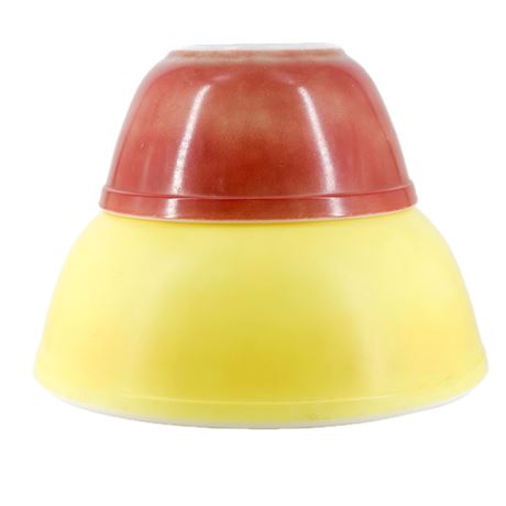 Pair of Vintage PYREX Primary Colors Mixing Bowls