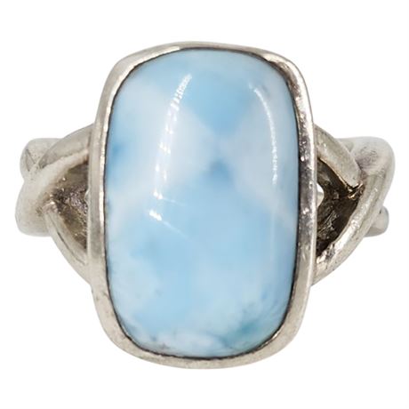 Marahlago Jewelry Sterling Silver Larimar Ring, Sz 6.75